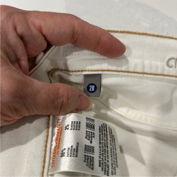 Citizens of Humanity 28 Medium Rise Crop Skinny White Jeans - Picture 11 of 15